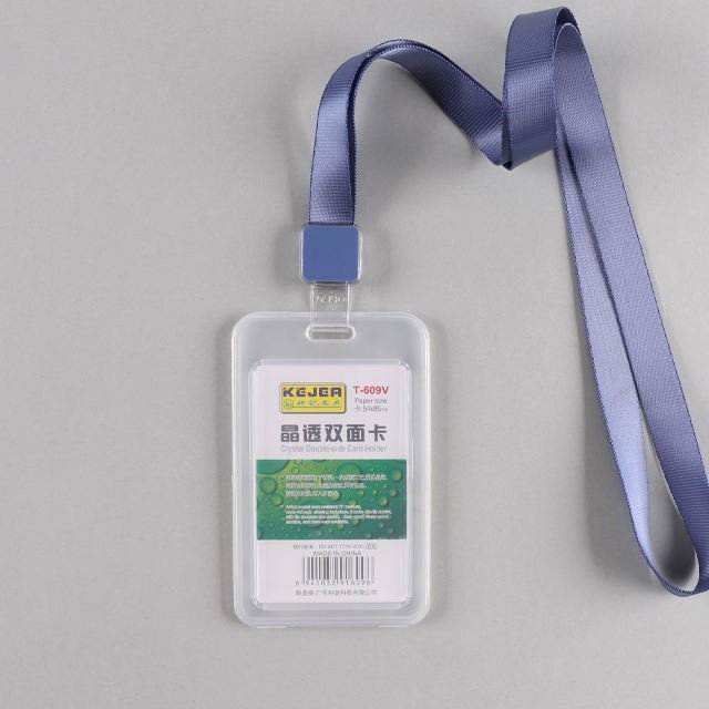 Badge Card T-609V Customize hot sale Crystal double side id card holder student officer worker