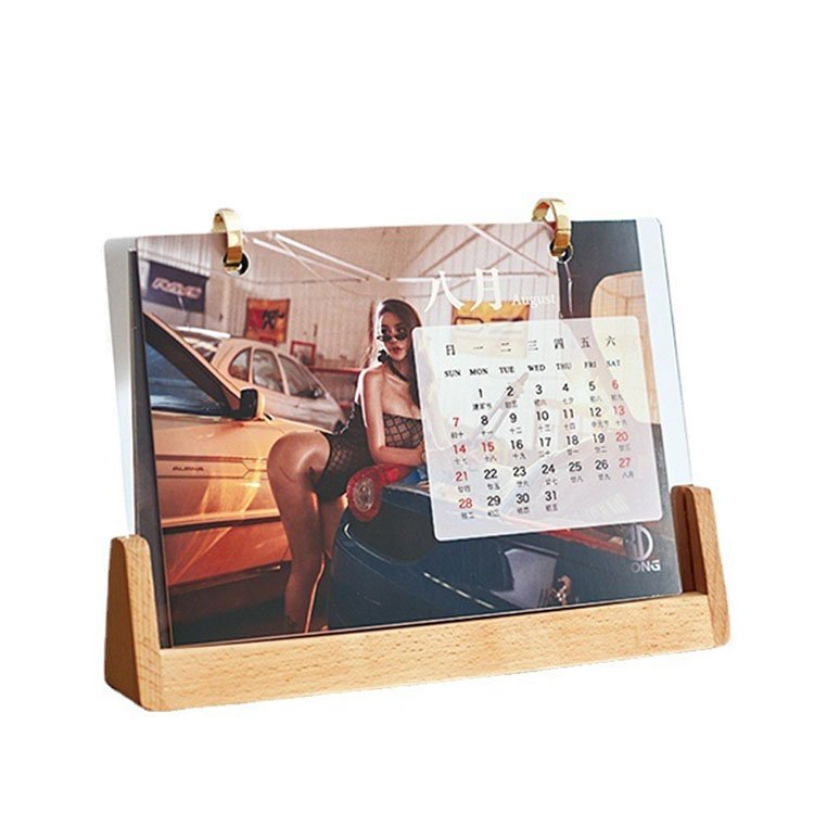 Wholesale Customize Walnut Beech Wood Calendar Trophy Base Photo Base Trading card stand Wooden Menu Card Holder wooden base