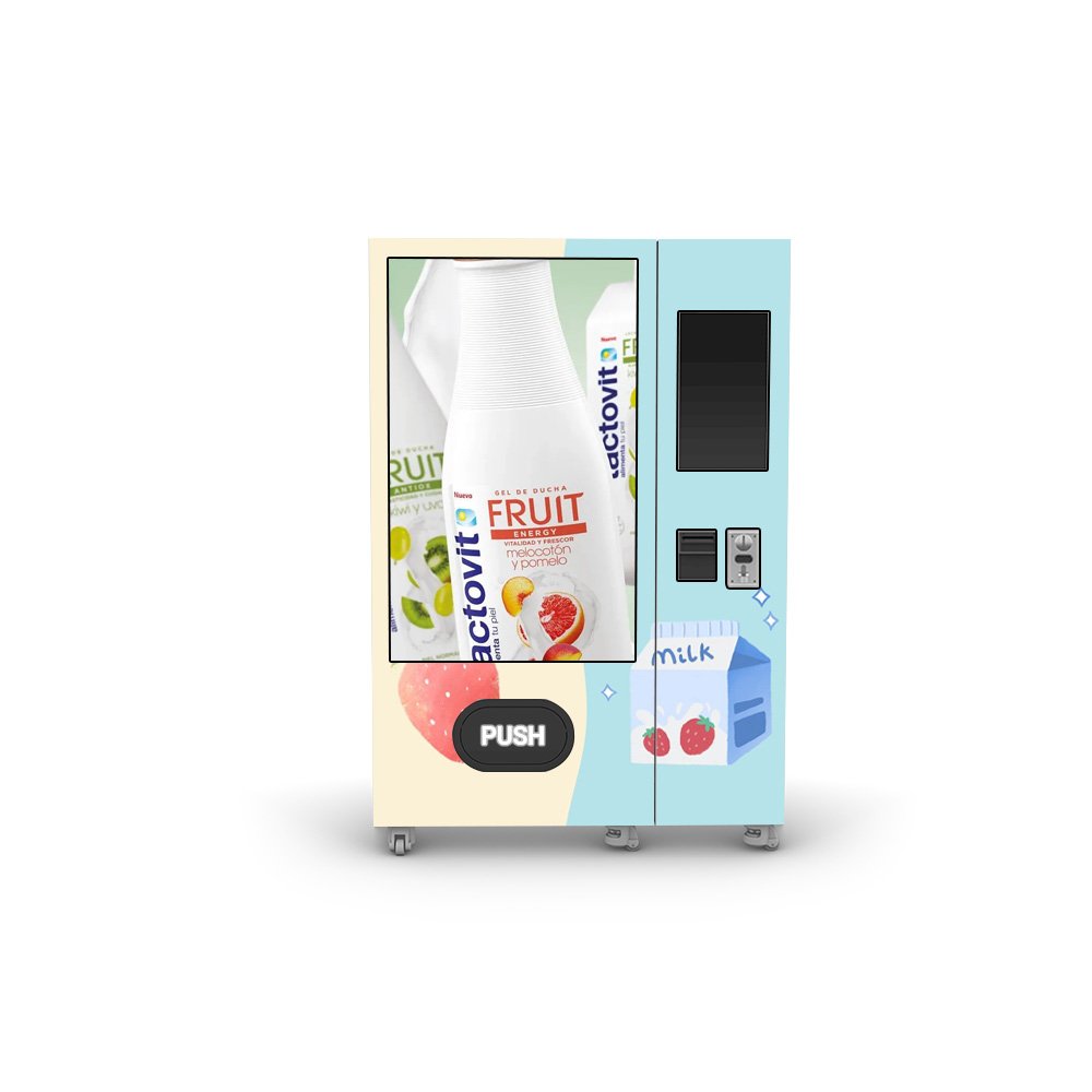 Fully Automatic Makeup Vending Machine Touch Screen Foods And Drinks Noodles Cupcake With Elevator