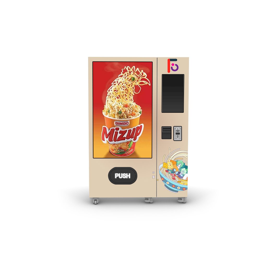 Fully Automatic Makeup Vending Machine Touch Screen Foods And Drinks Noodles Cupcake With Elevator