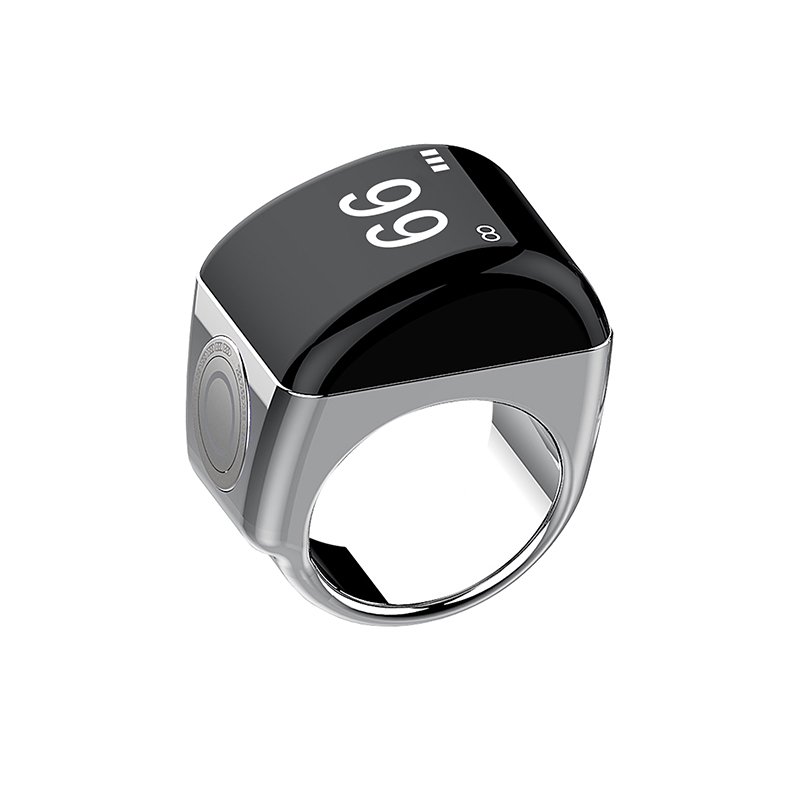 Electronic Zikir Counter New Technology Design Smart Thermometer Ring Titanium Steel Temperature Measuring Smart Rings