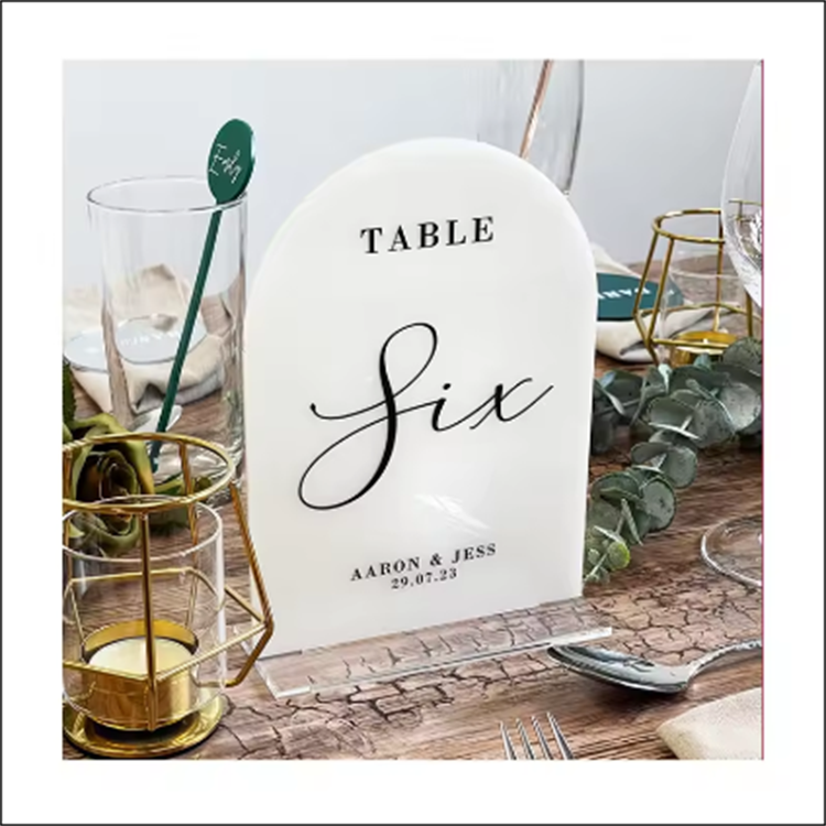 Custom Acrylic Place Card Arch Wedding Sign Standee Acrylic Table Numbers For Wedding