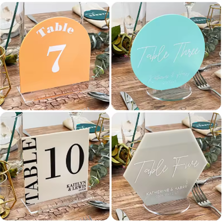 Custom Acrylic Place Card Arch Wedding Sign Standee Acrylic Table Numbers For Wedding