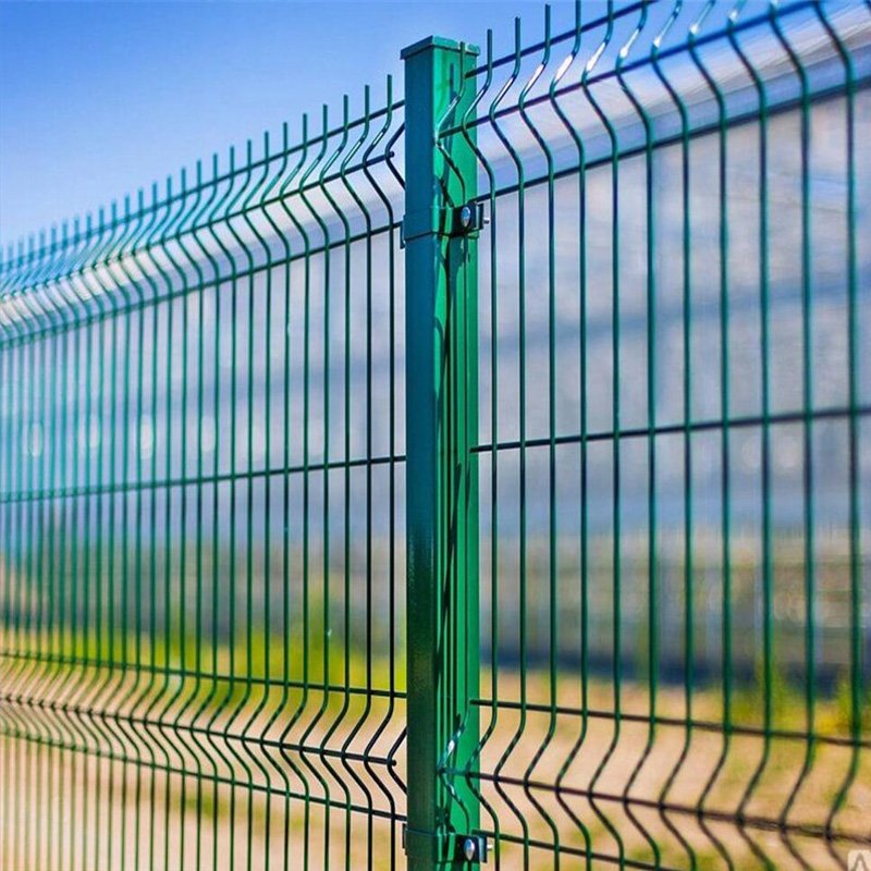 Commercial aluminum PVC galvanized steel 3D wire mesh chain link fence with curved design