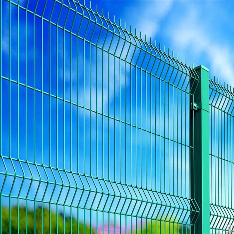 Commercial aluminum PVC galvanized steel 3D wire mesh chain link fence with curved design