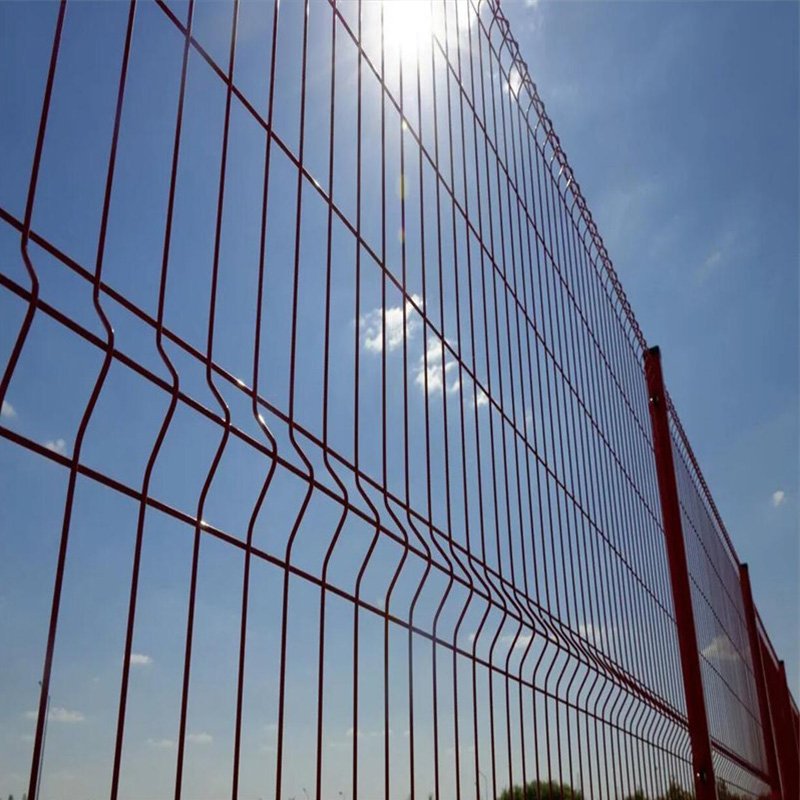 Commercial aluminum PVC galvanized steel 3D wire mesh chain link fence with curved design