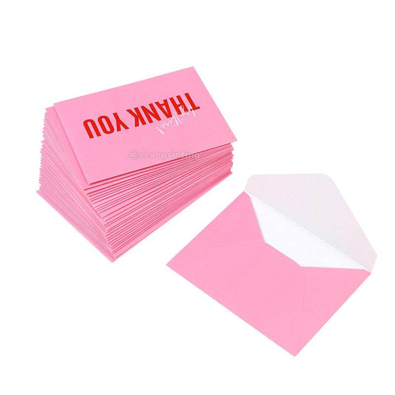 Custom Create Colorful Gold Foil Paper Thank You Cards With Logo Thank You Business Card Printing