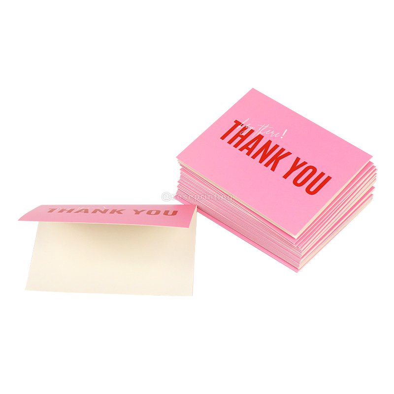 Custom Create Colorful Gold Foil Paper Thank You Cards With Logo Thank You Business Card Printing