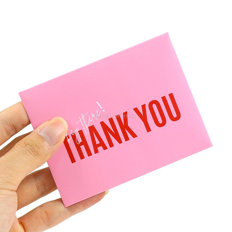 Custom Create Colorful Gold Foil Paper Thank You Cards With Logo Thank You Business Card Printing