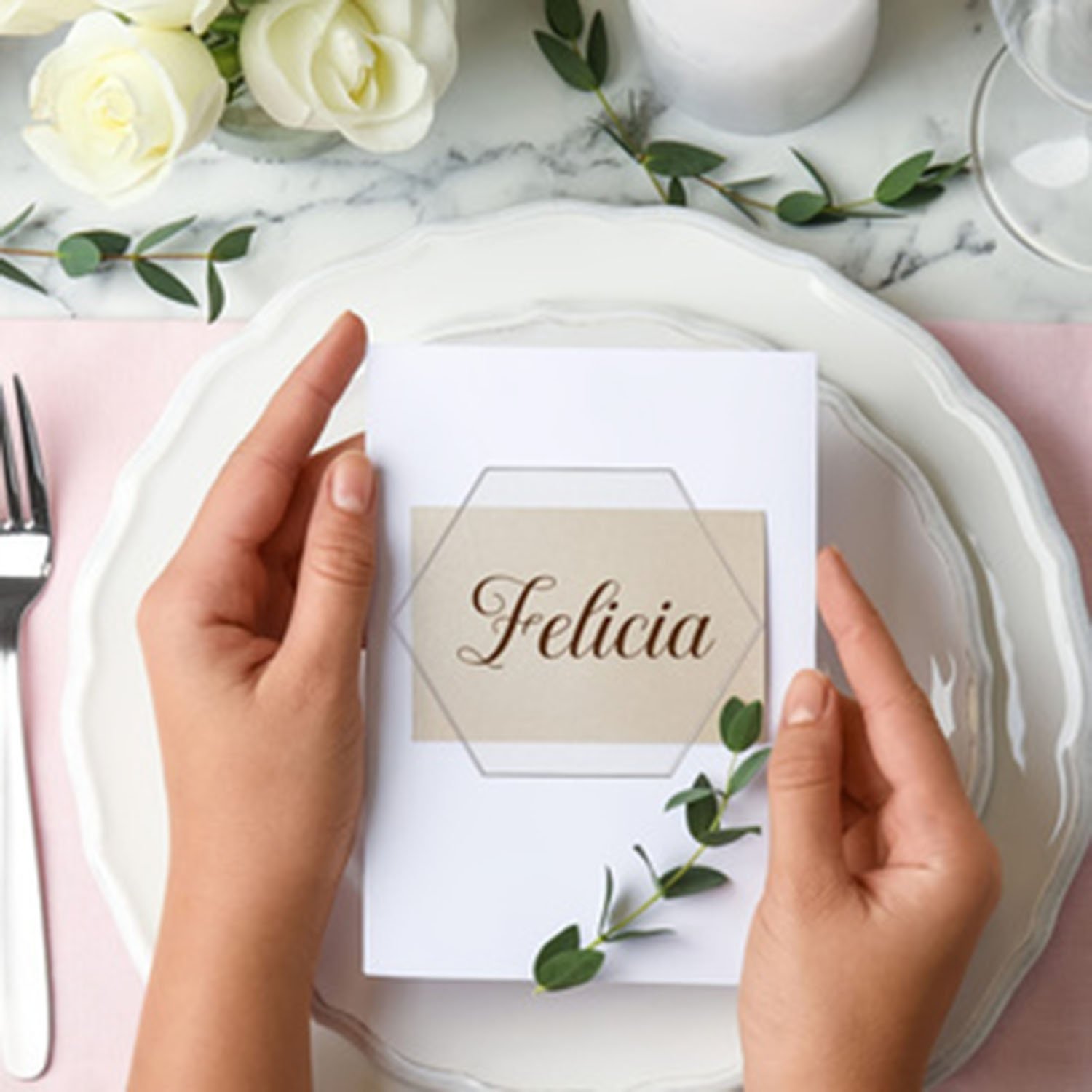 Clear Acrylic Place Cards, Hexagon Acrylic Blanks, Acrylic Name Plate, Acrylic Seating Chart for Wedding, Table Setting
