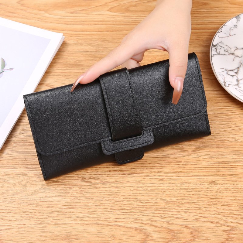 Women's long three-fold flip cover Korean version small fresh student change place multi-functional buckle wallet.Z0915