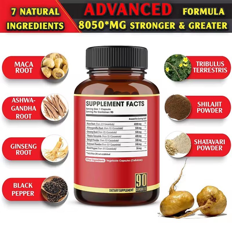 Oem Organic Supplement Maca Plus Capsules Strong Man Pills Maca Root Capsule