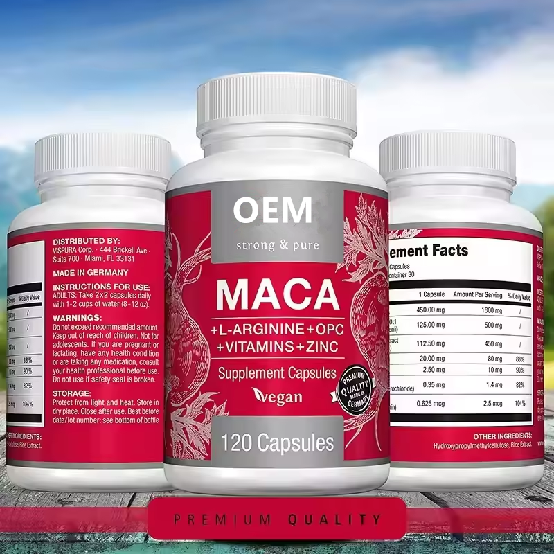 Oem Organic Supplement Maca Plus Capsules Strong Man Pills Maca Root Capsule