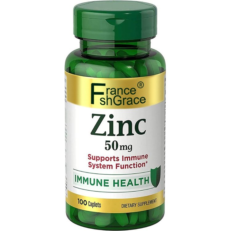 100 50mg Caplets Zinc Dietary Supplement Supports Immune Health System Function