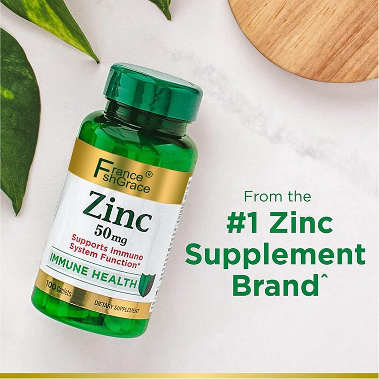 100 50mg Caplets Zinc Dietary Supplement Supports Immune Health System Function