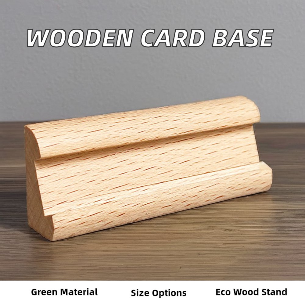 Custom beech Wood Display Stand for price tag Natural Wooden Place Card Supermarket Sign Wooden Price Tag