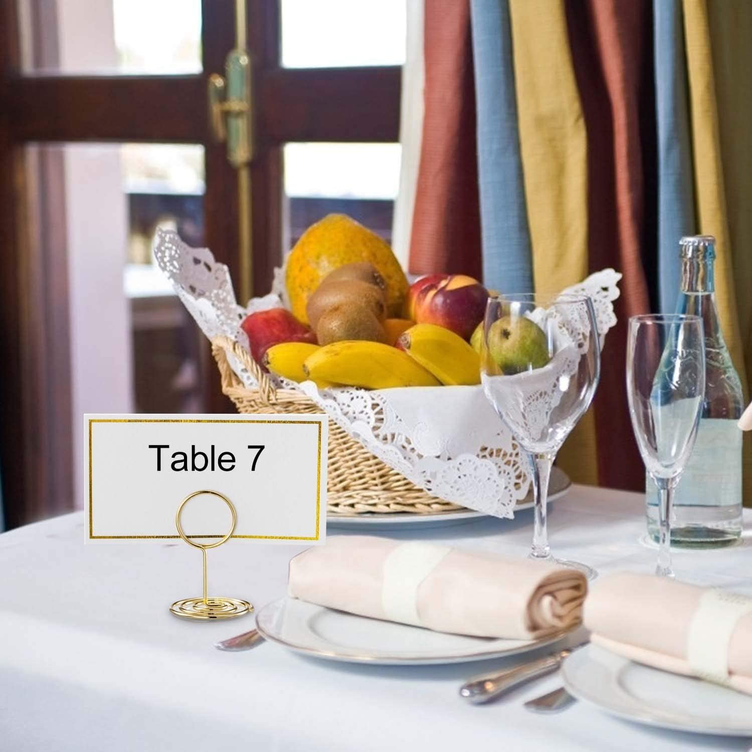100Pcs Small Gold Foil Border Table Name Number Cards Customized Seating Wedding Place Card