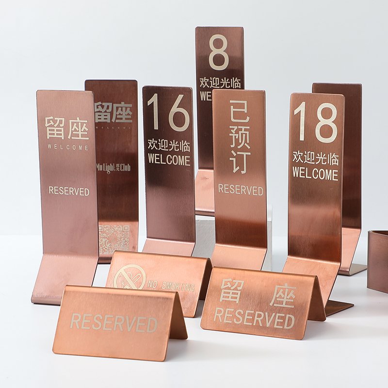 Metal restaurant table number Sign High quality wedding table number stands Golden Finished Table sign place cards for event