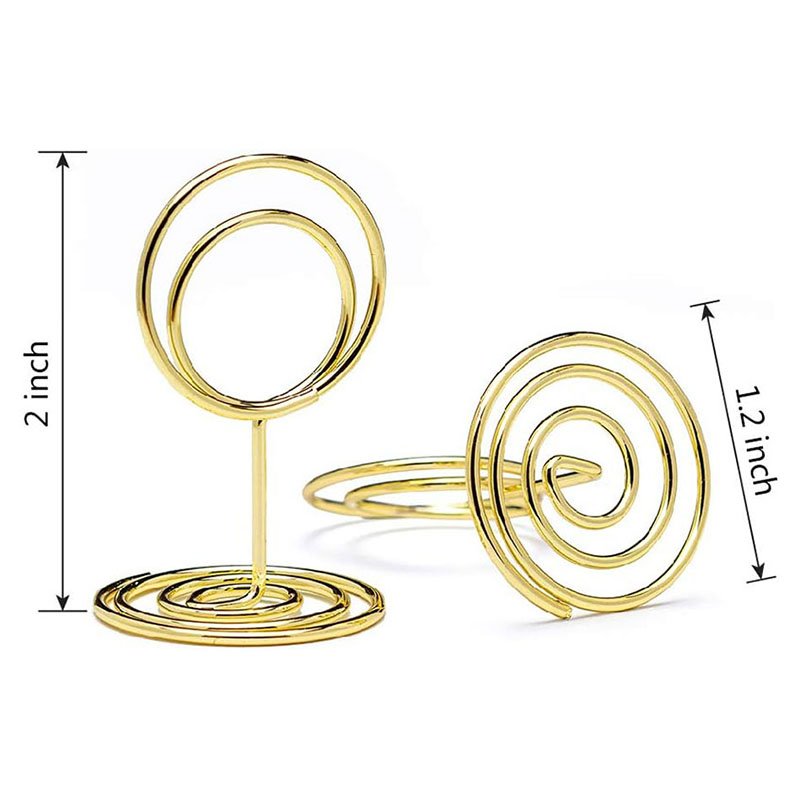 Wholesale Ring Shaped Small Size Wedding Table Place Card Stands Picture Photo Holder Gold Table Number Holders