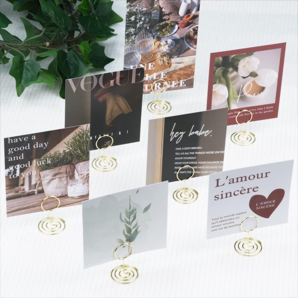 Wholesale Ring Shaped Small Size Wedding Table Place Card Stands Picture Photo Holder Gold Table Number Holders