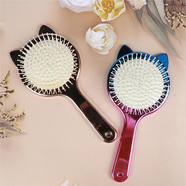 Custom Logo Soft Cushion Nylon Massager Wet Dry Detangling Hair Brush Detangle Brushes