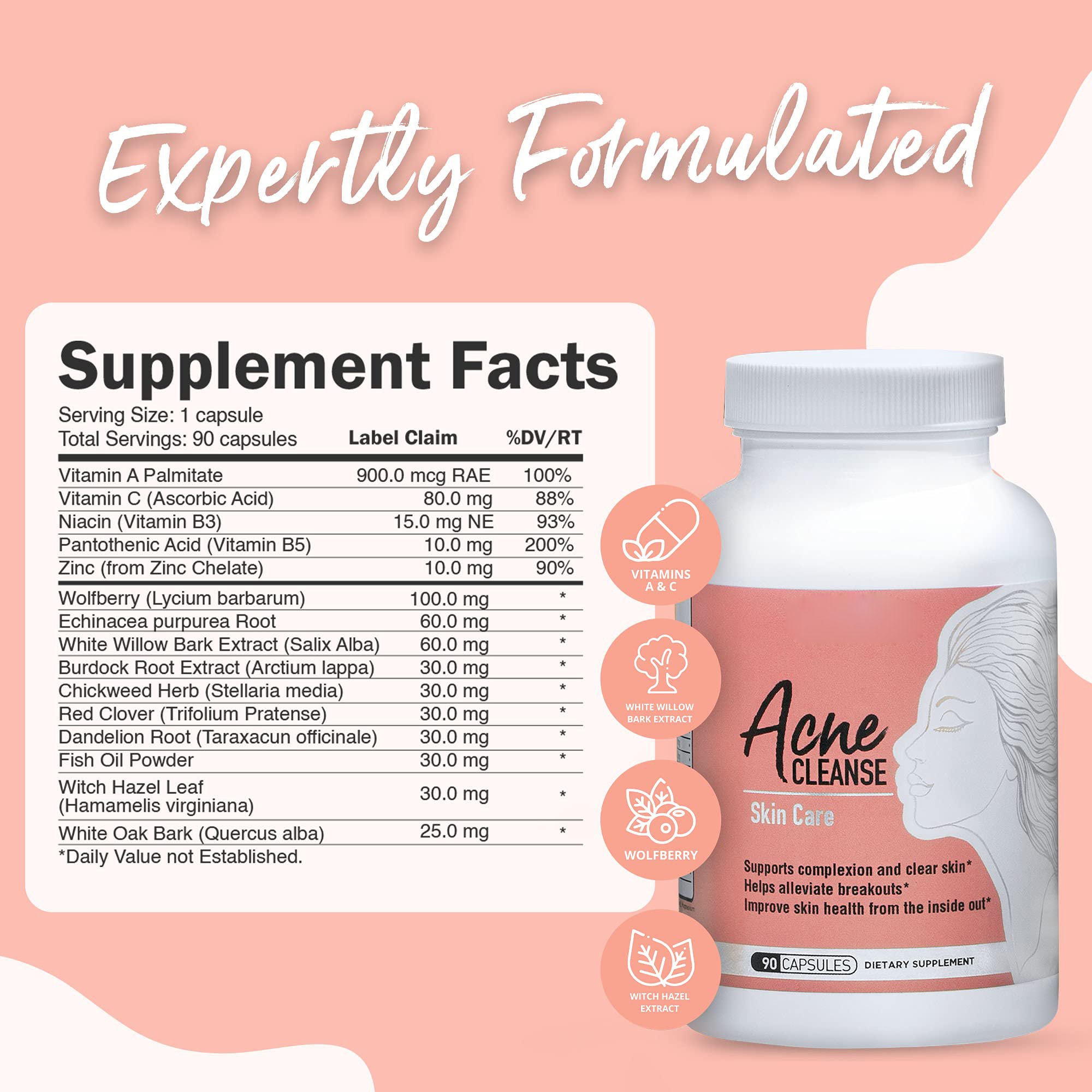 Acne supplement Skin Care Acne Cleanse Capsule Vegan Acne Capsule For Oily Skin Dark Spot skin whitening capsules