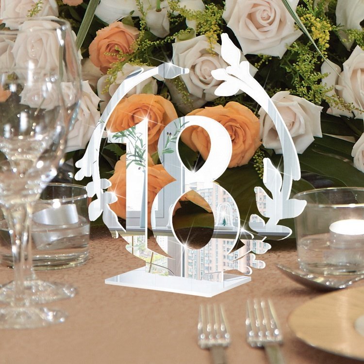 Party Anniversary Place Cards Acrylic Table number Gold Wedding Table Numbers With Stands