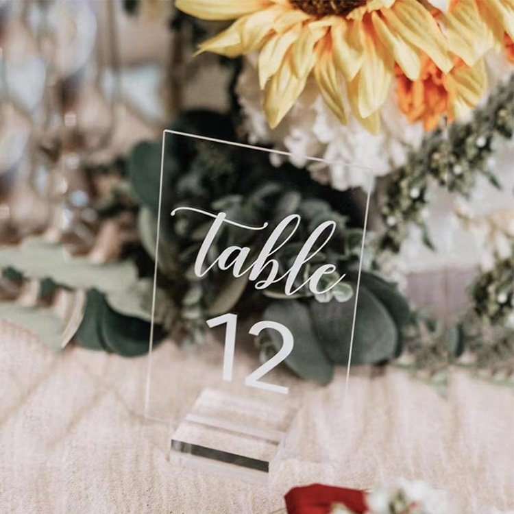 JERY Customizable Acrylic Stands Place Card Holders Wedding Sign Holders Table Numbers Display Stand Holders