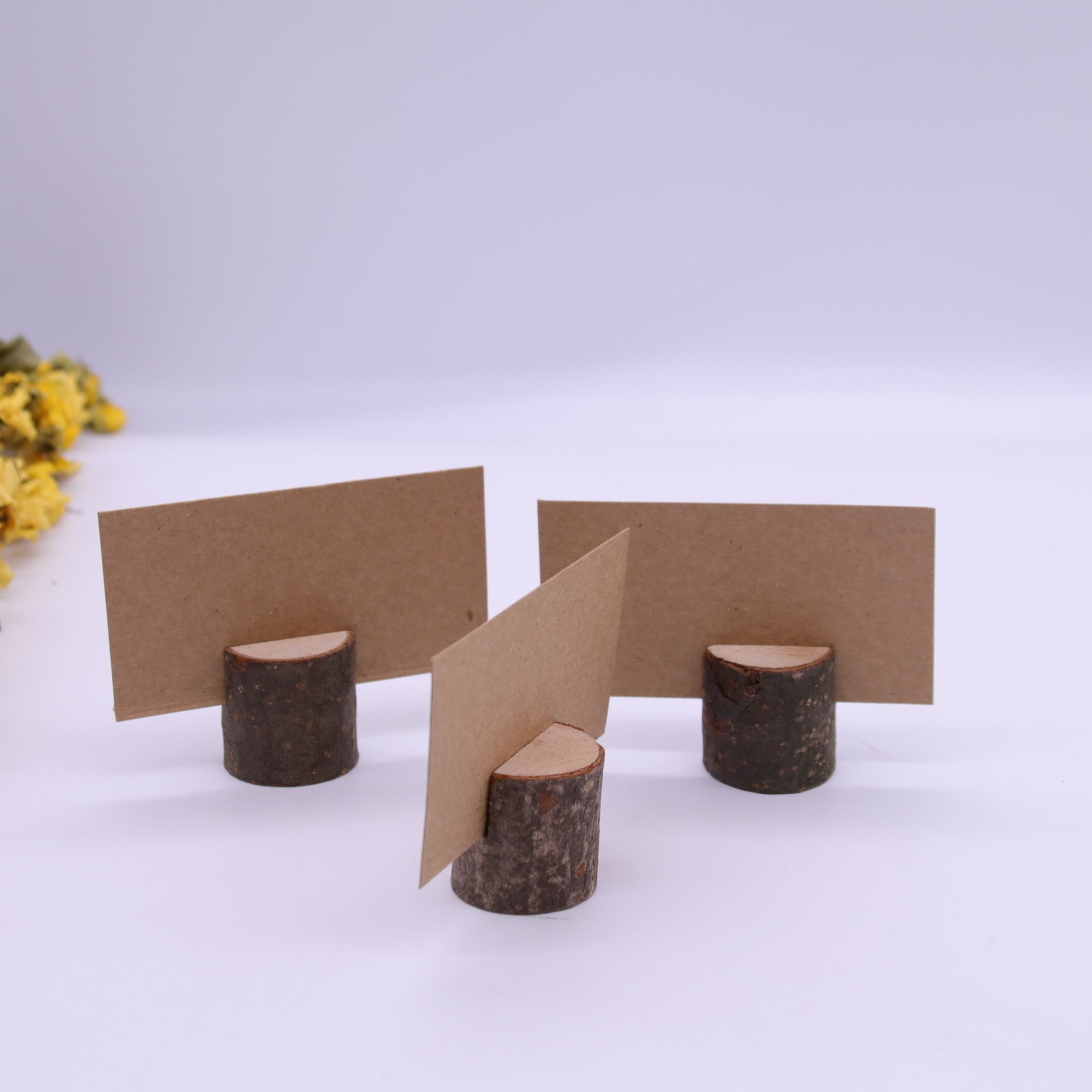 Tailai Rustic Wood Table Numbers Holder Wooden Place Card Holder Party Wedding Table Name Card Holder Memo Note Card