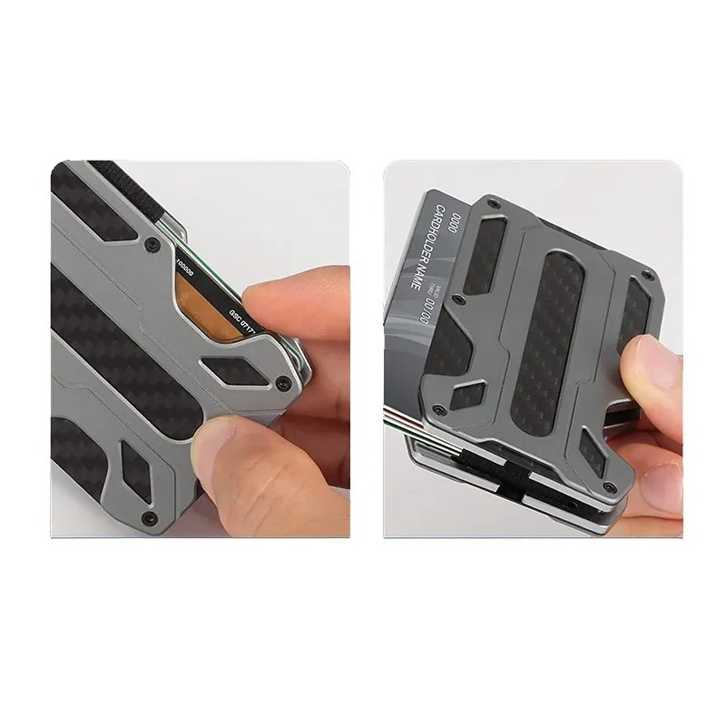 RFID Blocking Slim Minimalist Wallet Anti-scan Business Card Holder Carbon Fiber Metal Aluminium Place Card Holders