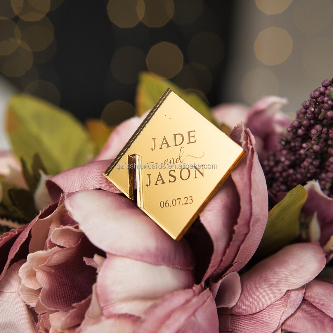 2024 Luxury Mirror Acrylic Name Tags Drink Tags Place Name Card for Wedding Party Custom Accepted