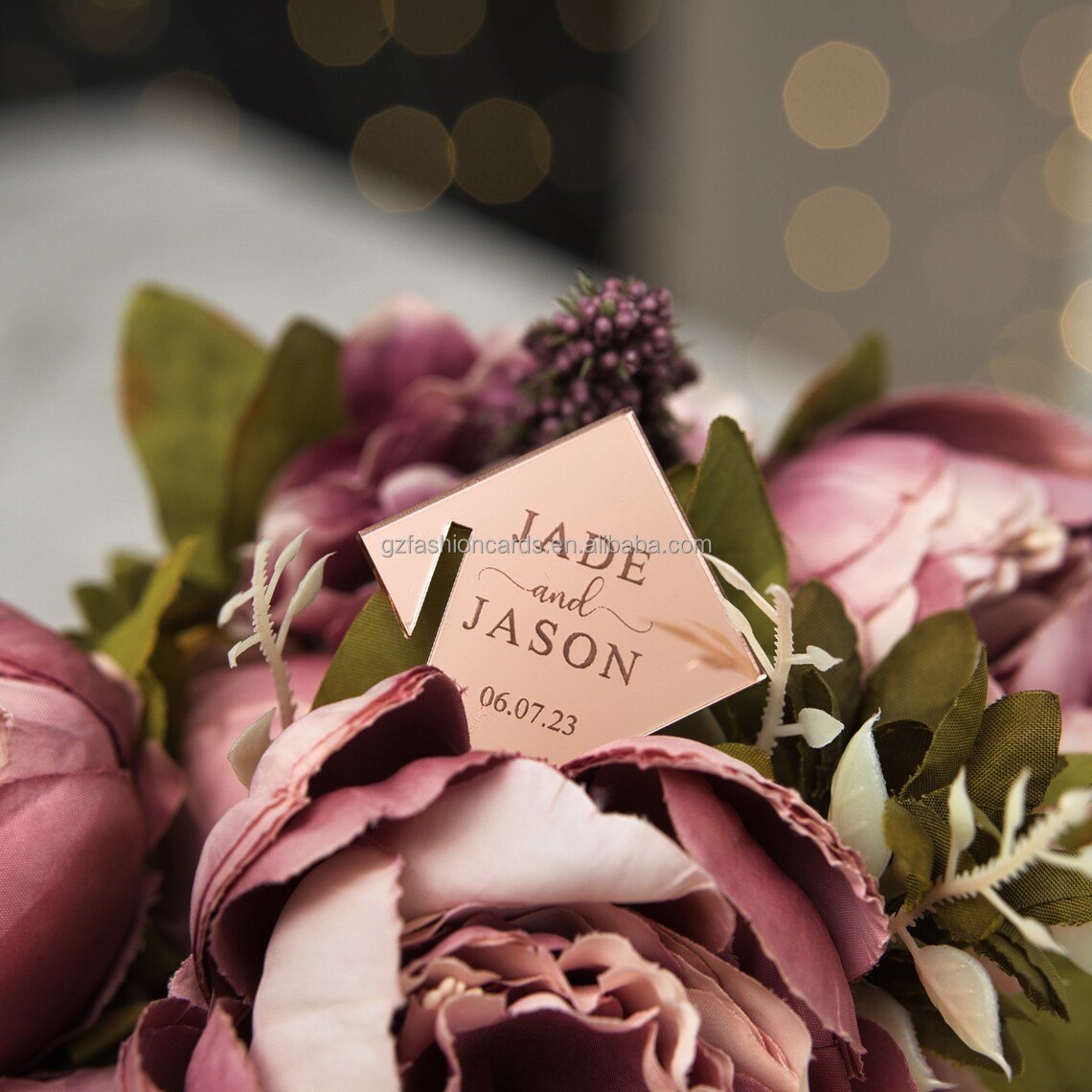 2024 Luxury Mirror Acrylic Name Tags Drink Tags Place Name Card for Wedding Party Custom Accepted