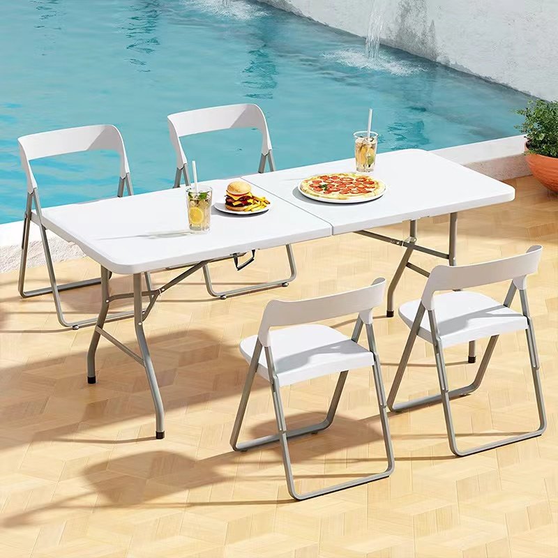 cheap 6FT 180cm rectangle folding table plastic folding tables for outdoor event