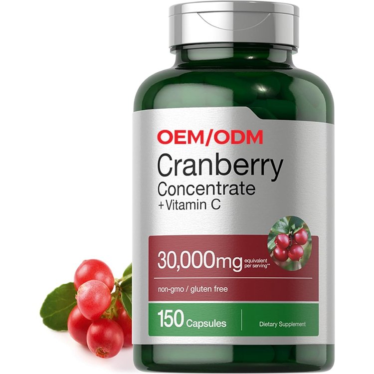Cranberry Concentrate Extract Pills Vitamin C 150 Capsules Non-GMO and Gluten Free Cranberry Supplement