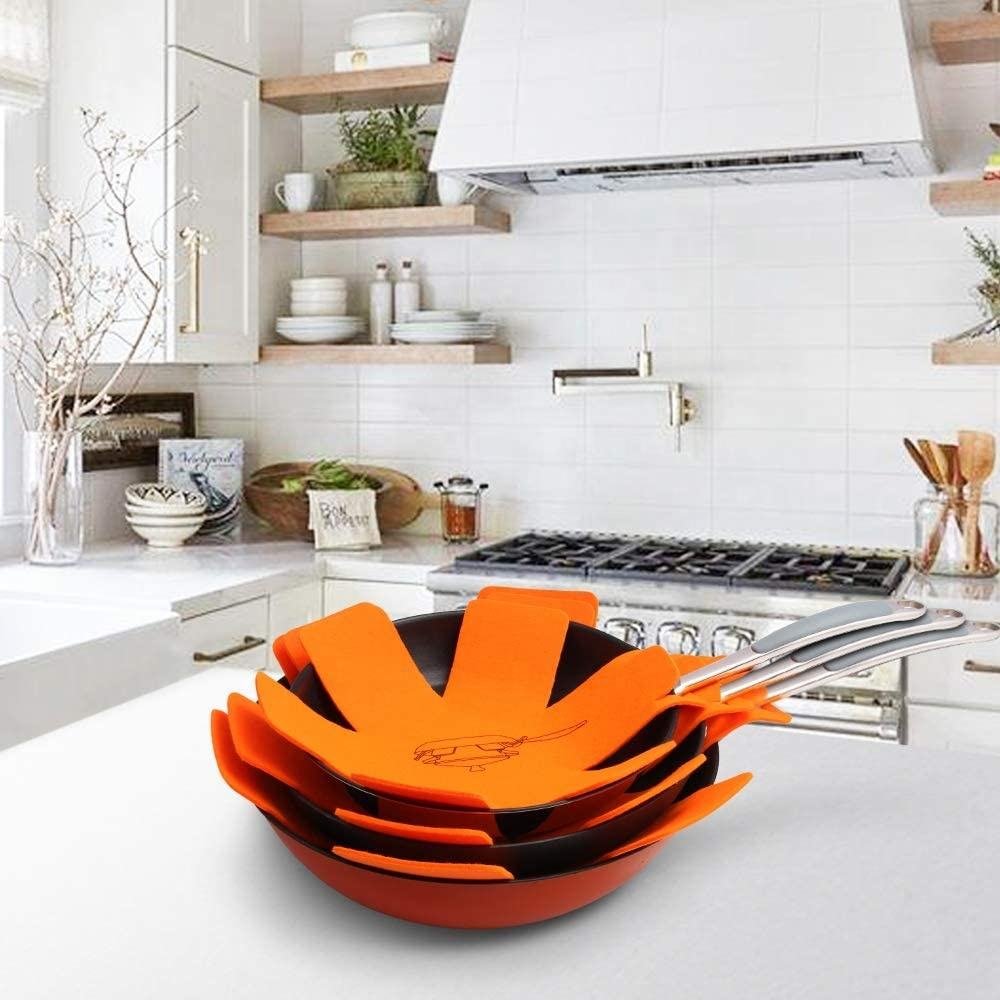 Upin 6 pack Anti-Slip to Avoid Scratching or Marring When Stacking felt Pot and Pan Protectors