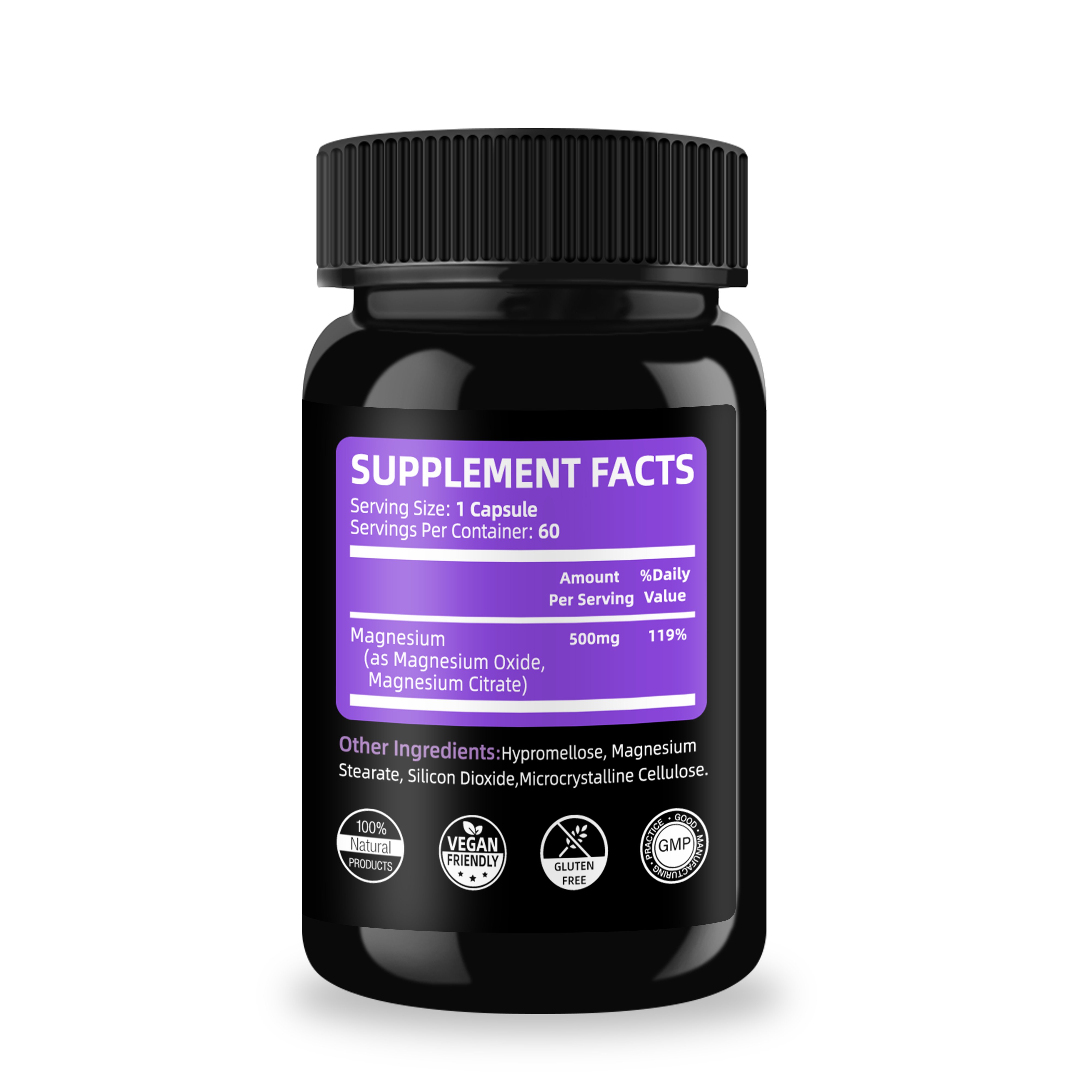 Magnesium Complex capsules Dietary Supplement for Muscle Support