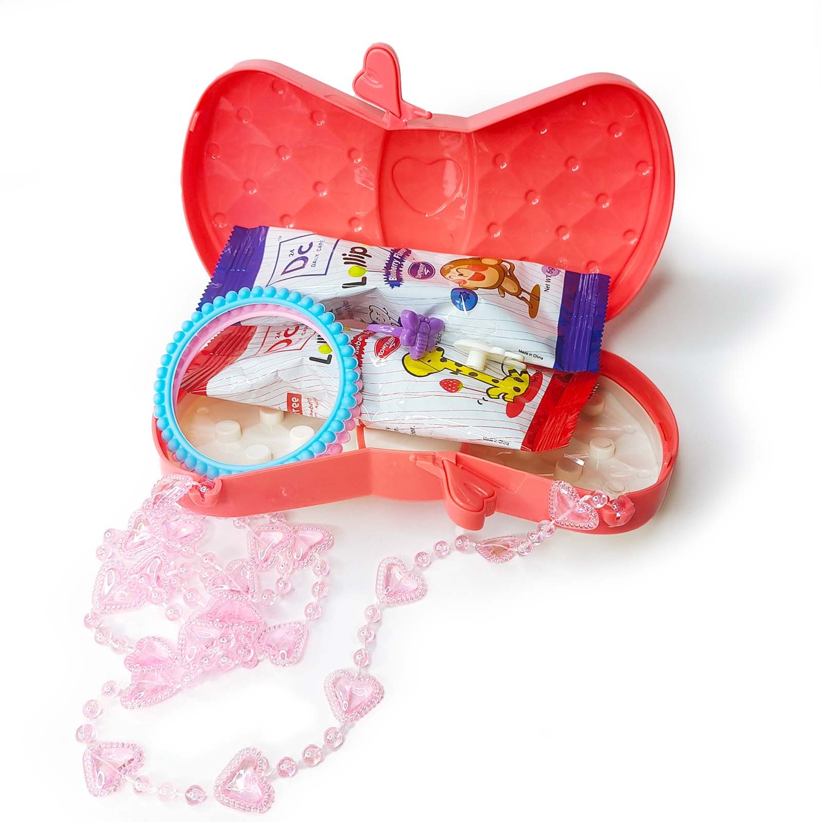 sugar fee lollipops with kids butterfly toy bags candy lollipops