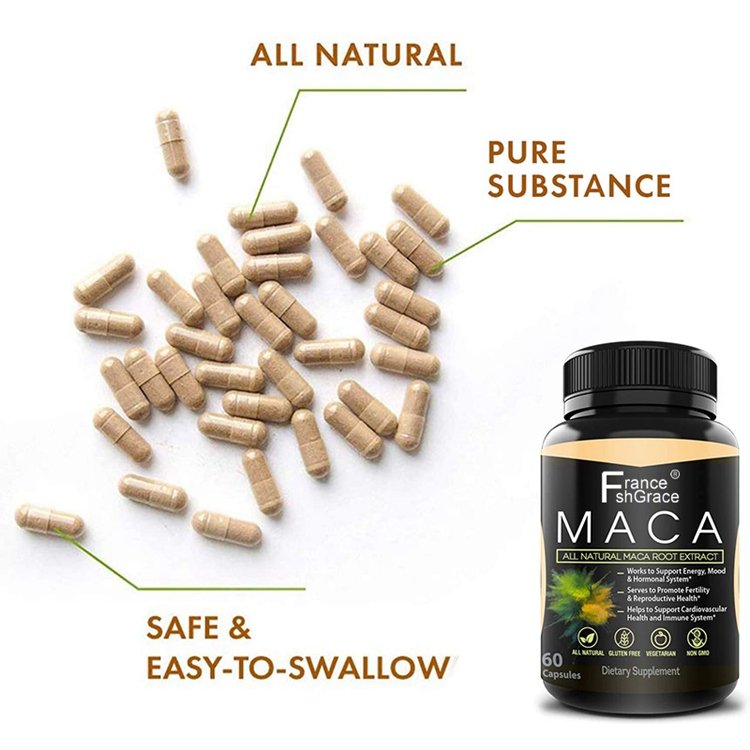 All Natural Maca Root Extract 60 Capsules All Natural Gluten Free Vegetarian Non Gmo Dietary Supplement