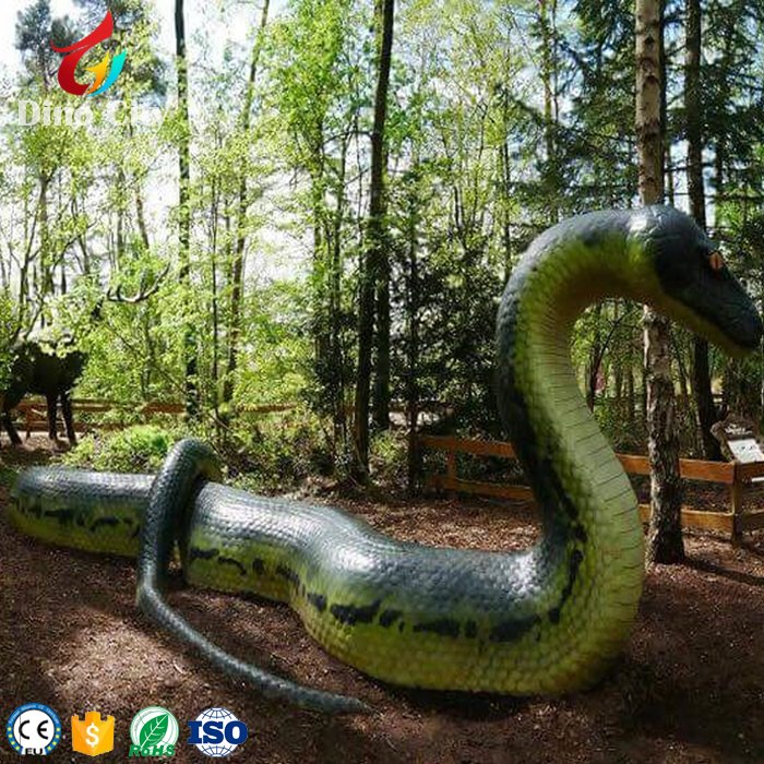 Artificial Mechanical Life Size Animatronic Snake Animal Infrared Start / Remote Control / Coin Box / Button/ Swiping Card 1-50m