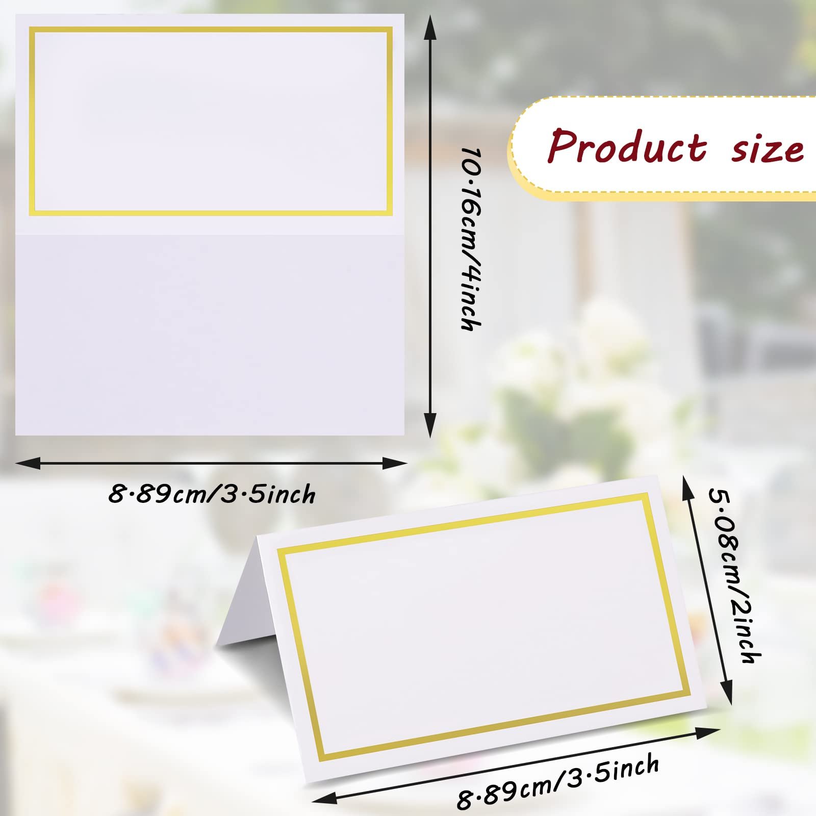 Small Gold Foil Border Table Name Number Cards Customized Seating Wedding Place Card