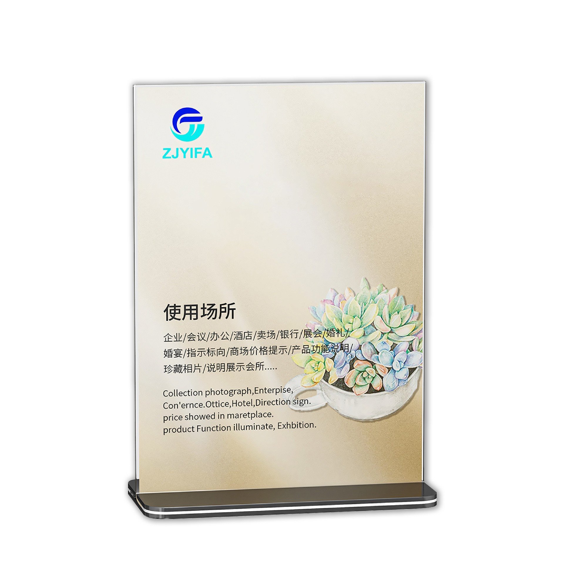 T-Shape A3 A4 A5 direct factory price Table Card Holder acrylic holder tabletop holder tabletop Menu Place Card
