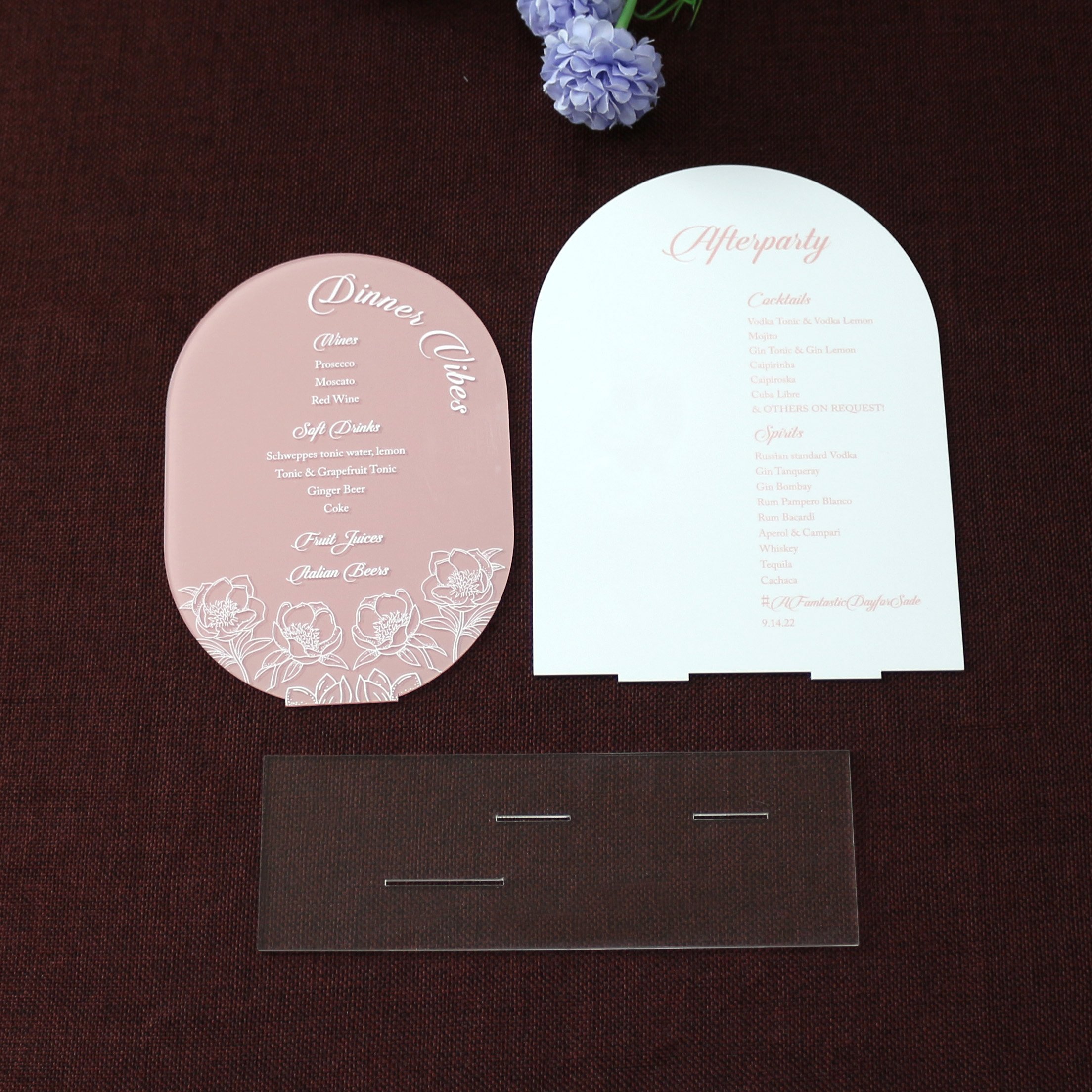 Elegant White Acrylic Menu Cards Wedding Party Table Number Cards Celebrate Place Card
