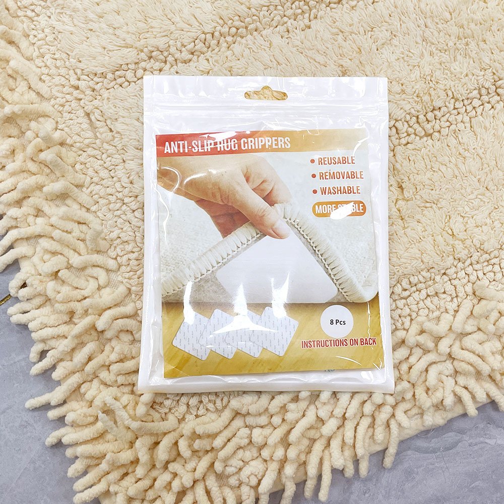 8PCS Anti Curling Rug Gripper Premium Carpet Gripper Washable Gripper Vacuum Tech Keep Rug in Place Anti-Slip Rug Grips