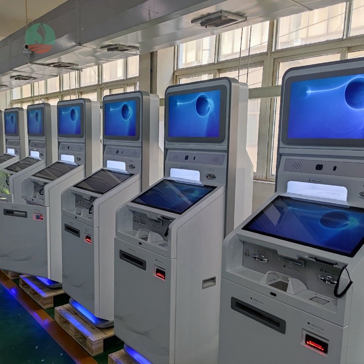 Self service banking kiosk 43 inch touch screen with bank card reader OEM cabinet