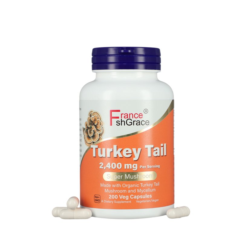 Organic Mushroom Supplement with Potent Turkey Tail Mushroom Extract Gut Energy Brain Immune Support Vegan Mushroom Extract