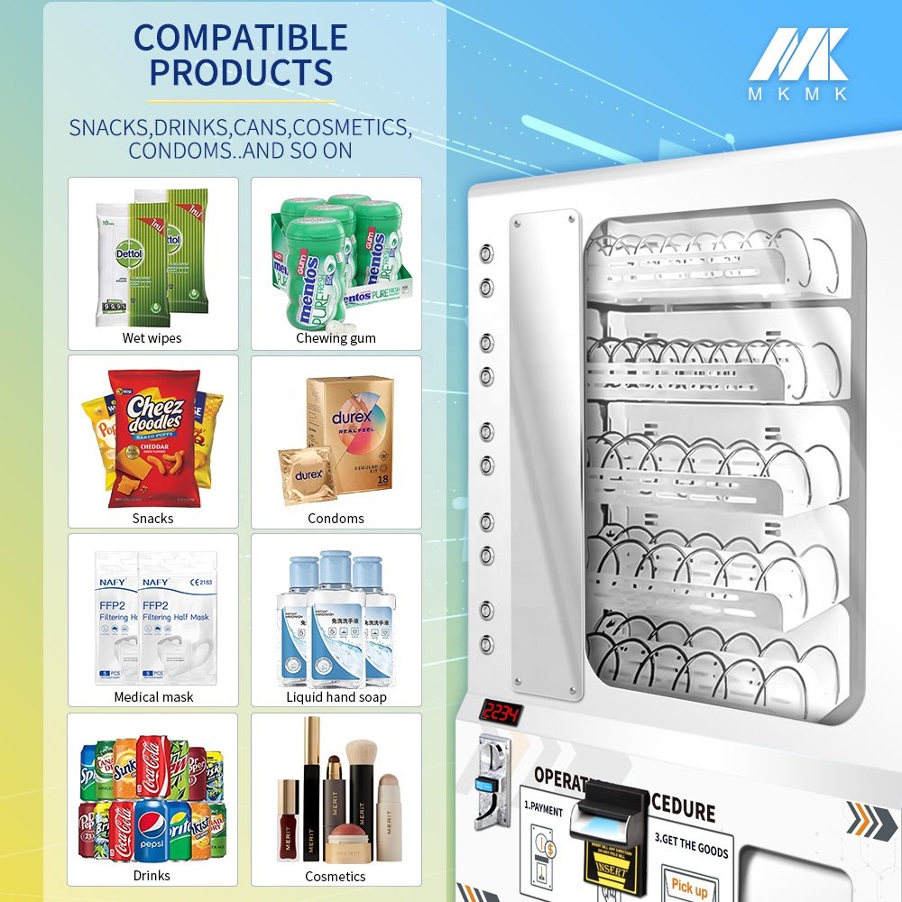 Spring Vending Machine Vending Machine Wall-Mounted Small Smoke Snacks and Drink Vending Machine