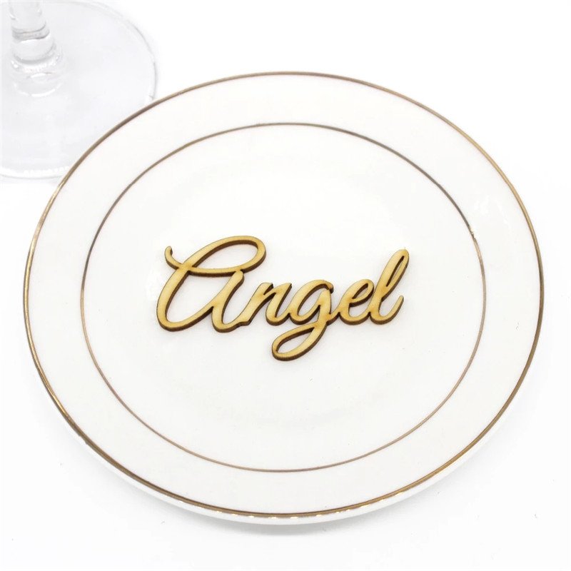 Free Design Laser Cut Guest Names Wedding Table Calligraphy Reception Decor Custom Wood Word Place Name Settings Card