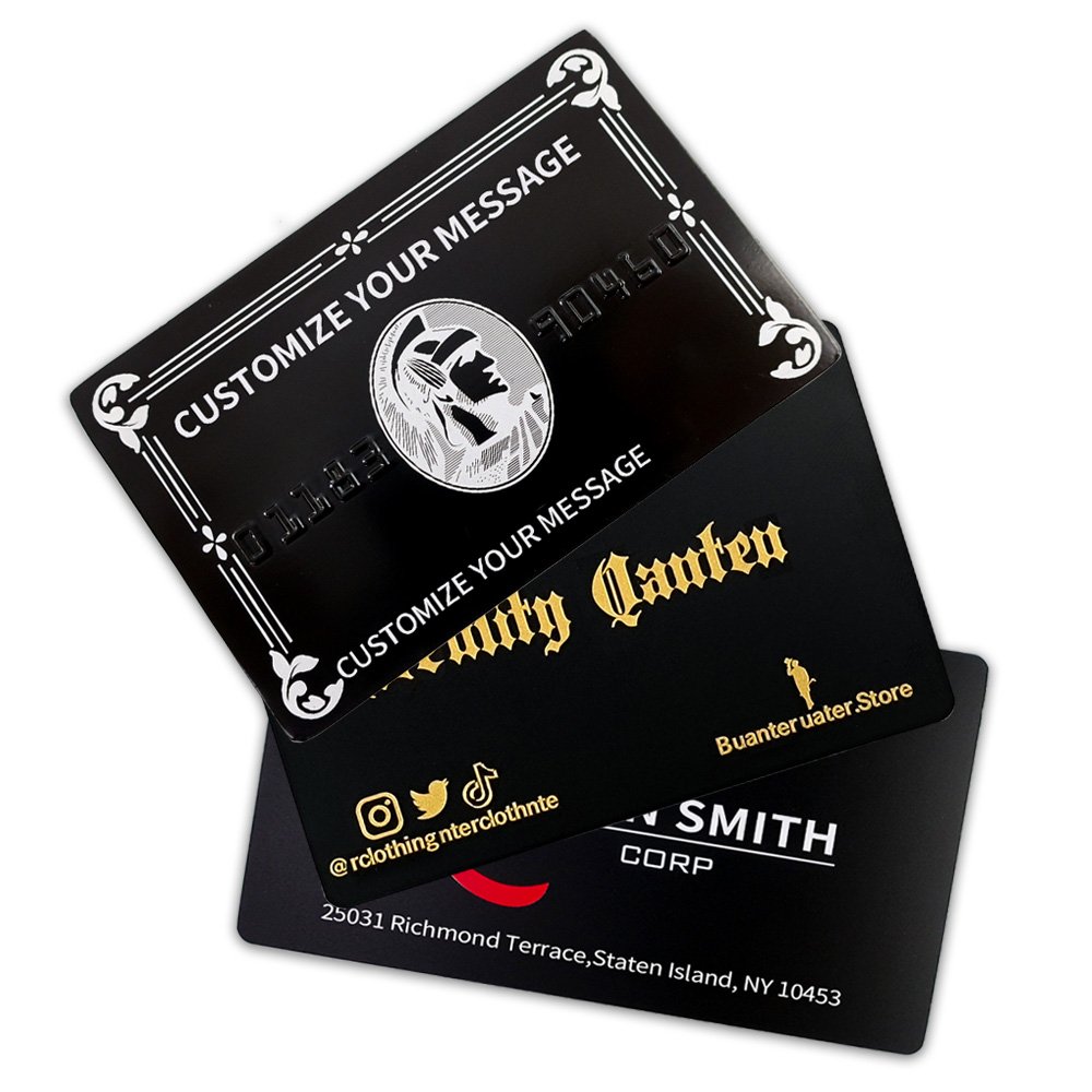 wholesale custom embossed logo name place business steel metal namecard