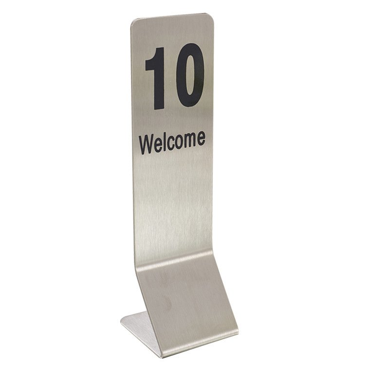 Hotel Restaurant Wedding Table Top Stainless Steel Metal Sign Stand Table Numbers