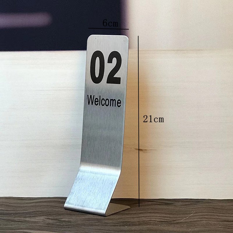 Hotel Restaurant Wedding Table Top Stainless Steel Metal Sign Stand Table Numbers